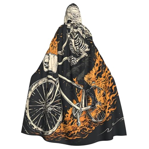 WDXQHY Halloween-Umhang mit Kapuze für Erwachsene, mit Totenkopf-Motiv, bequem, elastisch, perfekt für Kostüme, Cosplay, Halloween, Partys, Kapuzenumhang von WDXQHY