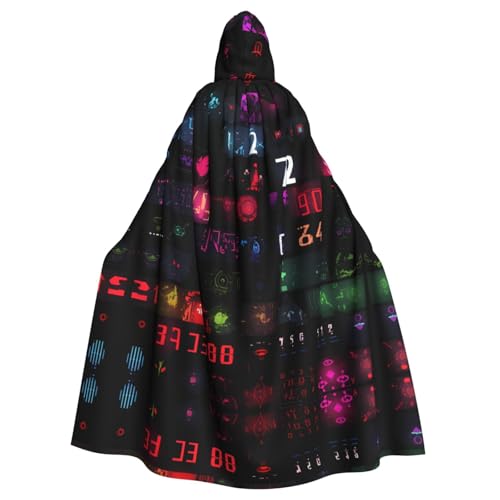 WDXQHY Halloween-Umhang mit Kapuze im Cyberlight-Stil, Volldruck, Polyester, Kostüm, Umhang für Cosplay-Partys, Maskeraden, Comic-Cons, leicht, bequem, kein Juckreiz, Stoff mit Bindeverschluss WDXQHY Halloween-Umhang mit Kapuze im Cyberlight-Stil, Volldruck, Polyester, Kostüm, Umhang für Cosplay-Partys, Maskeraden, Comic-Cons, leicht, bequem, kein Juckreiz, Stoff mit Bindeverschluss von WDXQHY