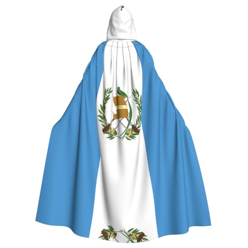 WDXQHY Halloween-Umhang mit der Flagge von Guatemala, Volldruck, Polyester, Kostüm, Umhang für Cosplay-Partys, Maskeraden, Comic-Cons, leicht, bequem, kein Juckreiz, Stoff mit Bindeverschluss von WDXQHY