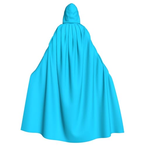 WDXQHY Hellblauer einfarbiger Halloween-Umhang für Erwachsene mit bequemer und elastischer Kapuze, perfekt für Kostüme, Cosplay, Halloween-Partys von WDXQHY
