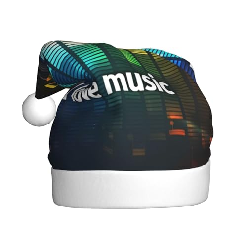 WDXQHY "I love music" Weihnachtsmütze für Erwachsene, Plüsch, festliche Feiertagsdekoration und Partyzubehör, Weihnachtsmütze für Erwachsene, Feiertagsparty-Dekorationen WDXQHY "I love music" Weihnachtsmütze für Erwachsene, Plüsch, festliche Feiertagsdekoration und Partyzubehör, Weihnachtsmütze für Erwachsene, Feiertagsparty-Dekorationen von WDXQHY