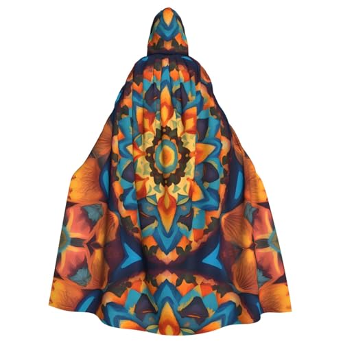 WDXQHY Kaleidoskop-Mandala, Halloween-Kapuzenumhang, Volldruck, Polyester, Kostüm-Umhang für Cosplay-Partys, Maskeraden, Comic-Cons, leicht, bequem, kein Juckreiz, Stoff mit Bindeverschluss WDXQHY Kaleidoskop-Mandala, Halloween-Kapuzenumhang, Volldruck, Polyester, Kostüm-Umhang für Cosplay-Partys, Maskeraden, Comic-Cons, leicht, bequem, kein Juckreiz, Stoff mit Bindeverschluss von WDXQHY