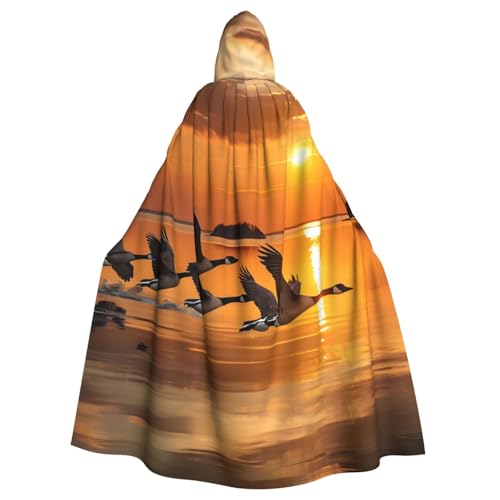 WDXQHY Kanadische Gänse im Flug über den See bei Sonnenuntergang, Halloween-Umhang für Erwachsene, mit Kapuze, bequemer, elastischer Party-Umhang, perfekt für Kostüme, Cosplay, Halloween, Partys WDXQHY Kanadische Gänse im Flug über den See bei Sonnenuntergang, Halloween-Umhang für Erwachsene, mit Kapuze, bequemer, elastischer Party-Umhang, perfekt für Kostüme, Cosplay, Halloween, Partys von WDXQHY