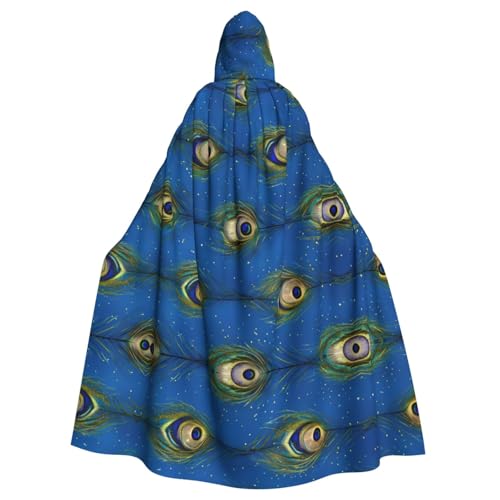 WDXQHY Kapuzenumhang aus Polyester mit Pfauenfedern für Halloween, Cosplay, Maskerade, Comic, leichter Stoff, bequem, nicht juckend, mit Bindeverschluss WDXQHY Kapuzenumhang aus Polyester mit Pfauenfedern für Halloween, Cosplay, Maskerade, Comic, leichter Stoff, bequem, nicht juckend, mit Bindeverschluss von WDXQHY