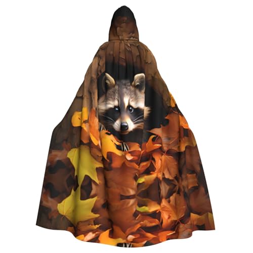 WDXQHY Kapuzenumhang aus Polyester mit Waschbär-Aufdruck im Herbstbaumloch für Cosplay, Maskenpartys, Comic Cons, leichter und bequemer Stoff mit Bindeverschluss WDXQHY Kapuzenumhang aus Polyester mit Waschbär-Aufdruck im Herbstbaumloch für Cosplay, Maskenpartys, Comic Cons, leichter und bequemer Stoff mit Bindeverschluss von WDXQHY