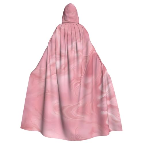 WDXQHY Kapuzenumhang aus Polyester mit rosa Marmortextur für Cosplay, Maskenball, Comic, leicht, bequem, nicht juckend, mit Bindeverschluss von WDXQHY