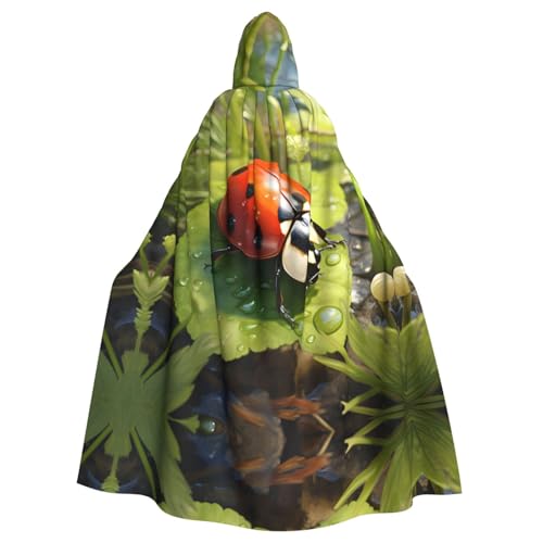 WDXQHY Kleiner süßer Marienkäfer-Umhang mit Kapuze, Volldruck, Polyester, Kostüm, Umhang für Cosplay-Partys, Maskeraden, Comic-Cons, leicht, bequem, kein Juckreiz, Stoff mit Bindeverschluss WDXQHY Kleiner süßer Marienkäfer-Umhang mit Kapuze, Volldruck, Polyester, Kostüm, Umhang für Cosplay-Partys, Maskeraden, Comic-Cons, leicht, bequem, kein Juckreiz, Stoff mit Bindeverschluss von WDXQHY