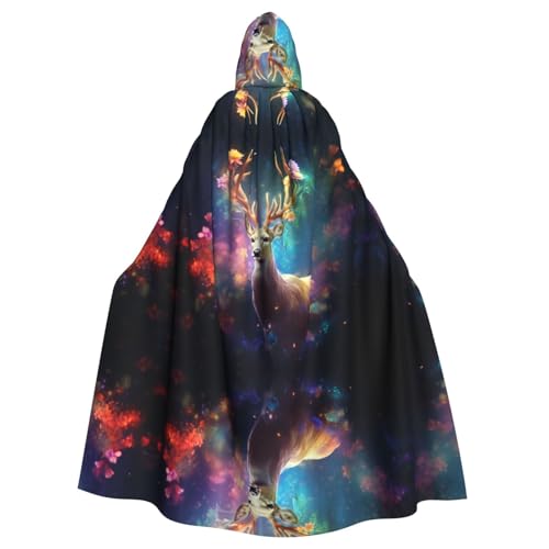 WDXQHY Leuchtender Elchgeweih mit Kapuze, Umhang mit Kapuze, Volldruck, Polyester, Kostüm-Umhang für Cosplay-Partys, Maskeraden, Comic-Cons, leicht, bequem, kein Juckreiz, Stoff mit Bindeverschluss WDXQHY Leuchtender Elchgeweih mit Kapuze, Umhang mit Kapuze, Volldruck, Polyester, Kostüm-Umhang für Cosplay-Partys, Maskeraden, Comic-Cons, leicht, bequem, kein Juckreiz, Stoff mit Bindeverschluss von WDXQHY