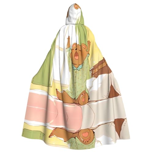 WDXQHY Little Bear Just got up Halloween-Kapuzenumhang Volldruck Polyester Kostüm Umhang für Cosplay-Partys Maskeraden Comic Cons leichter, bequemer Stoff ohne Juckreiz mit Bindeverschluss WDXQHY Little Bear Just got up Halloween-Kapuzenumhang Volldruck Polyester Kostüm Umhang für Cosplay-Partys Maskeraden Comic Cons leichter, bequemer Stoff ohne Juckreiz mit Bindeverschluss von WDXQHY