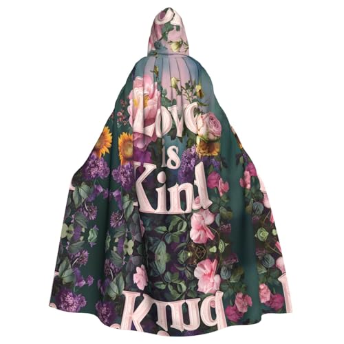 WDXQHY Love is Kindness Halloween-Umhang mit Kapuze, Volldruck, Polyester, Kostüm-Umhang für Cosplay-Partys, Maskeraden, Comic-Cons, leicht, bequem, kein Juckreiz, Stoff mit Bindeverschluss WDXQHY Love is Kindness Halloween-Umhang mit Kapuze, Volldruck, Polyester, Kostüm-Umhang für Cosplay-Partys, Maskeraden, Comic-Cons, leicht, bequem, kein Juckreiz, Stoff mit Bindeverschluss von WDXQHY