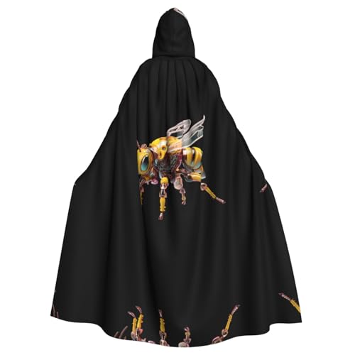 WDXQHY Mechanischer Bienen-Halloween-Umhang mit Kapuze, Volldruck, Polyester, Kostüm, Umhang für Cosplay-Partys, Maskeraden, Comic-Cons, leicht, bequem, kein Juckreiz, Stoff mit Bindeverschluss WDXQHY Mechanischer Bienen-Halloween-Umhang mit Kapuze, Volldruck, Polyester, Kostüm, Umhang für Cosplay-Partys, Maskeraden, Comic-Cons, leicht, bequem, kein Juckreiz, Stoff mit Bindeverschluss von WDXQHY