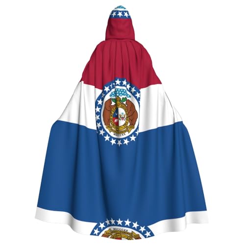 WDXQHY Missouri State Flag Halloween Kapuzenumhang Volldruck Polyester Kostüm Umhang für Cosplay-Partys Maskeraden Comic Cons Leichter, bequemer Stoff ohne Juckreiz mit Bindeverschluss WDXQHY Missouri State Flag Halloween Kapuzenumhang Volldruck Polyester Kostüm Umhang für Cosplay-Partys Maskeraden Comic Cons Leichter, bequemer Stoff ohne Juckreiz mit Bindeverschluss von WDXQHY