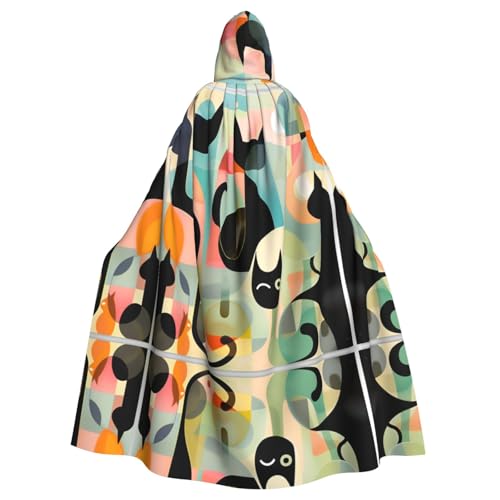 WDXQHY Mittelalterliche Kunst Katzen Halloween Kapuzenumhang Volldruck Polyester Kostüm Umhang für Cosplay Partys Maskeraden Comic Cons Leichter bequemer Stoff ohne Juckreiz mit Bindeverschluss WDXQHY Mittelalterliche Kunst Katzen Halloween Kapuzenumhang Volldruck Polyester Kostüm Umhang für Cosplay Partys Maskeraden Comic Cons Leichter bequemer Stoff ohne Juckreiz mit Bindeverschluss von WDXQHY