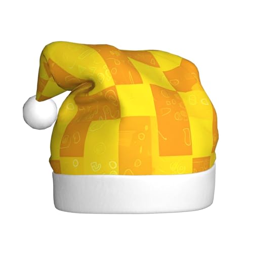 WDXQHY Orange-gelbe Schachbrettmütze für Erwachsene, Plüsch-Weihnachtsmütze, festliche Feiertagsdekoration und Partyzubehör, Weihnachtsmütze für Erwachsene, Feiertagsparty-Dekorationen WDXQHY Orange-gelbe Schachbrettmütze für Erwachsene, Plüsch-Weihnachtsmütze, festliche Feiertagsdekoration und Partyzubehör, Weihnachtsmütze für Erwachsene, Feiertagsparty-Dekorationen von WDXQHY