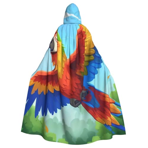 WDXQHY Parrots of Rio Halloween-Umhang für Erwachsene, mit Kapuze, bequem, elastisch, Partyumhang, perfekt für Kostüme, Cosplay, Halloween, Partys, Kapuzenumhang von WDXQHY