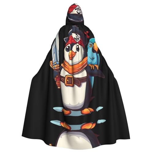 WDXQHY Piraten-Pinguin-Umhang mit Kapuze, Volldruck, Polyester, Kostüm, Umhang für Cosplay-Partys, Maskeraden, Comic-Cons, leicht, bequem, kein Juckreiz, Stoff mit Bindeverschluss WDXQHY Piraten-Pinguin-Umhang mit Kapuze, Volldruck, Polyester, Kostüm, Umhang für Cosplay-Partys, Maskeraden, Comic-Cons, leicht, bequem, kein Juckreiz, Stoff mit Bindeverschluss von WDXQHY