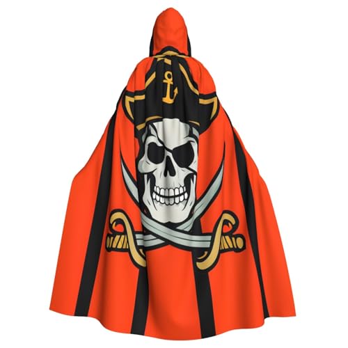 WDXQHY Piratenschädel-Abzeichen für Erwachsene, Halloween-Umhang mit Kapuze, bequemer, elastischer Party-Umhang, perfekt für Kostüme, Cosplay, Halloween-Partys, Kapuzenumhang WDXQHY Piratenschädel-Abzeichen für Erwachsene, Halloween-Umhang mit Kapuze, bequemer, elastischer Party-Umhang, perfekt für Kostüme, Cosplay, Halloween-Partys, Kapuzenumhang von WDXQHY