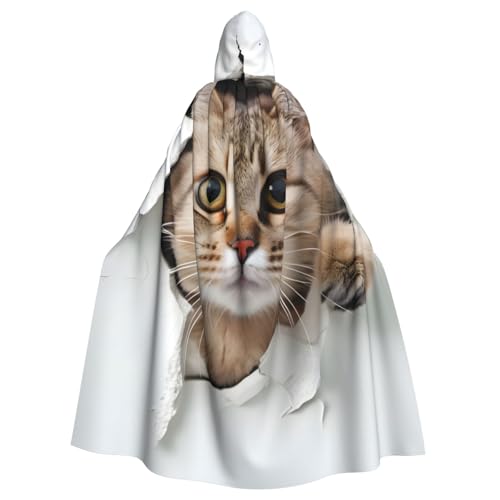 WDXQHY Rip a cat's face off Adult Halloween Cloak with Hood Comfortable Elastic Party Cape Perfect for Costumes Cosplay Halloween Parties Hooded Cloak WDXQHY Rip a cat's face off Adult Halloween Cloak with Hood Comfortable Elastic Party Cape Perfect for Costumes Cosplay Halloween Parties Hooded Cloak von WDXQHY