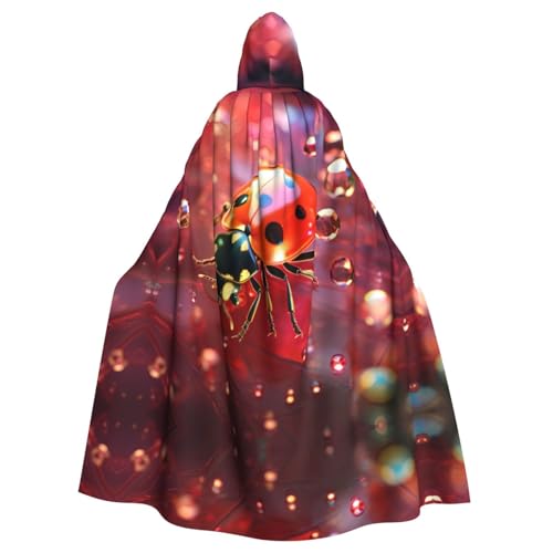 WDXQHY Roter süßer Marienkäfer-Umhang mit Kapuze, Volldruck, Polyester, Kostüm, Umhang für Cosplay-Partys, Maskeraden, Comic-Cons, leicht, bequem, kein Juckreiz, Stoff mit Bindeverschluss WDXQHY Roter süßer Marienkäfer-Umhang mit Kapuze, Volldruck, Polyester, Kostüm, Umhang für Cosplay-Partys, Maskeraden, Comic-Cons, leicht, bequem, kein Juckreiz, Stoff mit Bindeverschluss von WDXQHY