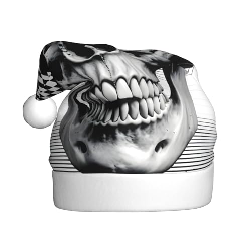 WDXQHY Schachbrett-Totenkopf-Weihnachtsmütze für Erwachsene, Plüsch, festliche Feiertagsdekoration und Party-Accessoire, Weihnachtsmütze für Erwachsene, Feiertagsparty-Dekorationen WDXQHY Schachbrett-Totenkopf-Weihnachtsmütze für Erwachsene, Plüsch, festliche Feiertagsdekoration und Party-Accessoire, Weihnachtsmütze für Erwachsene, Feiertagsparty-Dekorationen von WDXQHY