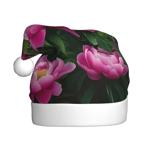 WDXQHY Schöne Pfingstrosen-Blumen für Erwachsene, Plüsch-Weihnachtsmütze, festliche Feiertagsdekoration und Partyzubehör, Weihnachtsmütze für Erwachsene, Feiertagsparty-Dekorationen WDXQHY Schöne Pfingstrosen-Blumen für Erwachsene, Plüsch-Weihnachtsmütze, festliche Feiertagsdekoration und Partyzubehör, Weihnachtsmütze für Erwachsene, Feiertagsparty-Dekorationen von WDXQHY