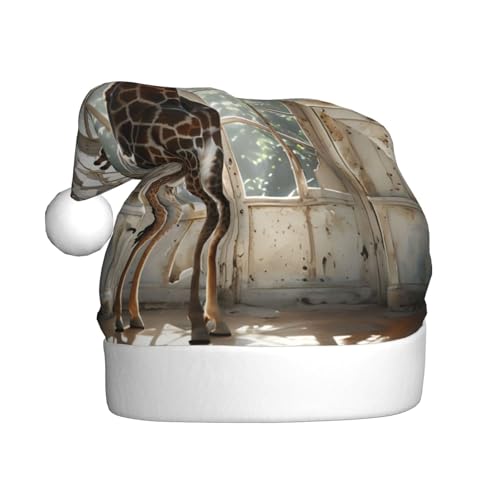 WDXQHY Stolze Giraffe für Erwachsene, Plüsch-Weihnachtsmütze, festliche Feiertagsdekoration und Partyzubehör, Weihnachtsmütze für Erwachsene, Feiertagsparty-Dekorationen WDXQHY Stolze Giraffe für Erwachsene, Plüsch-Weihnachtsmütze, festliche Feiertagsdekoration und Partyzubehör, Weihnachtsmütze für Erwachsene, Feiertagsparty-Dekorationen von WDXQHY