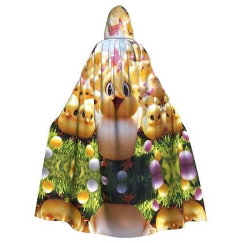 WDXQHY Süßer kleiner Enten-Umhang mit Kapuze, Volldruck, Polyester, Kostüm, Umhang für Cosplay-Partys, Maskeraden, Comic-Cons, leicht, bequem, kein Juckreiz, Stoff mit Bindeverschluss von WDXQHY