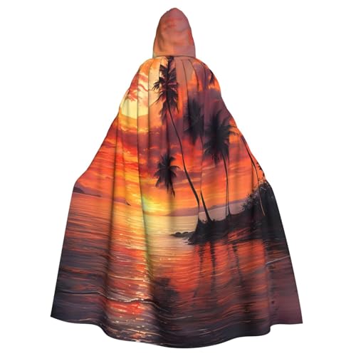 WDXQHY Tropischer Sonnenuntergang am Strand, Halloween-Umhang für Erwachsene, mit Kapuze, bequemer, elastischer Party-Umhang, perfekt für Kostüme, Cosplay, Halloween, Partys, Kapuzenumhang WDXQHY Tropischer Sonnenuntergang am Strand, Halloween-Umhang für Erwachsene, mit Kapuze, bequemer, elastischer Party-Umhang, perfekt für Kostüme, Cosplay, Halloween, Partys, Kapuzenumhang von WDXQHY