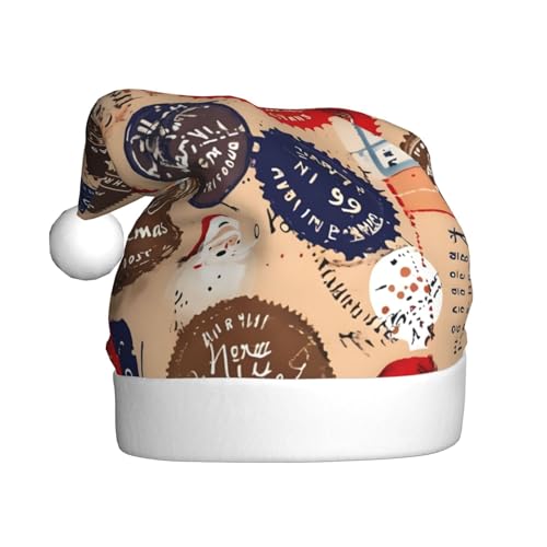 WDXQHY Vintage-Stempel für Erwachsene, Plüsch-Weihnachtsmütze, festliche Feiertagsdekoration und Partyzubehör, Weihnachtsmütze für Erwachsene, Feiertagsparty-Dekorationen WDXQHY Vintage-Stempel für Erwachsene, Plüsch-Weihnachtsmütze, festliche Feiertagsdekoration und Partyzubehör, Weihnachtsmütze für Erwachsene, Feiertagsparty-Dekorationen von WDXQHY