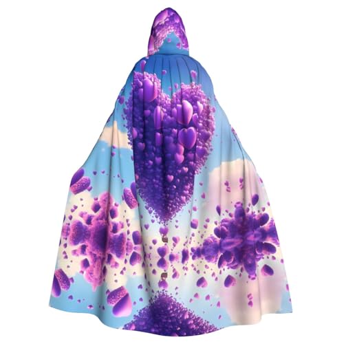 WDXQHY Violetter Heißluftballon-Umhang mit Kapuze, Volldruck, Polyester, Kostüm, Umhang für Cosplay-Partys, Maskeraden, Comic-Cons, leicht, bequem, kein Juckreiz, Stoff mit Bindeverschluss WDXQHY Violetter Heißluftballon-Umhang mit Kapuze, Volldruck, Polyester, Kostüm, Umhang für Cosplay-Partys, Maskeraden, Comic-Cons, leicht, bequem, kein Juckreiz, Stoff mit Bindeverschluss von WDXQHY