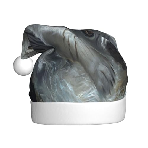 WDXQHY Weihnachtsmütze aus Plüsch, springender weißer Tiger, festliche Feiertagsdekoration und Partyzubehör, Weihnachtsmütze für Erwachsene, Feiertagsparty-Dekorationen WDXQHY Weihnachtsmütze aus Plüsch, springender weißer Tiger, festliche Feiertagsdekoration und Partyzubehör, Weihnachtsmütze für Erwachsene, Feiertagsparty-Dekorationen von WDXQHY