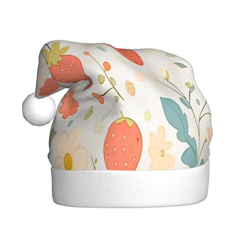WDXQHY Weihnachtsmütze für Erwachsene, Erdbeeren und Blumen, Plüsch, festliche Feiertagsdekoration und Partyzubehör, Weihnachtsmütze für Erwachsene, Feiertagsparty-Dekorationen WDXQHY Weihnachtsmütze für Erwachsene, Erdbeeren und Blumen, Plüsch, festliche Feiertagsdekoration und Partyzubehör, Weihnachtsmütze für Erwachsene, Feiertagsparty-Dekorationen von WDXQHY