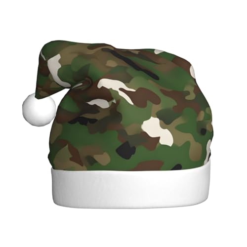WDXQHY Weihnachtsmütze für Erwachsene, Motiv: Camouflage, grüner Wald, Plüsch, festliche Feiertagsdekoration und Partyzubehör, Weihnachtsmütze für Erwachsene, Feiertagsparty-Dekorationen WDXQHY Weihnachtsmütze für Erwachsene, Motiv: Camouflage, grüner Wald, Plüsch, festliche Feiertagsdekoration und Partyzubehör, Weihnachtsmütze für Erwachsene, Feiertagsparty-Dekorationen von WDXQHY