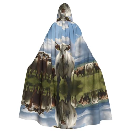 WDXQHY Weißer Halloween-Umhang mit Kapuze, Volldruck, Polyester, Kostüm, Umhang für Cosplay-Partys, Maskeraden, Comic-Cons, leicht, bequem, kein Juckreiz, Stoff mit Bindeverschluss WDXQHY Weißer Halloween-Umhang mit Kapuze, Volldruck, Polyester, Kostüm, Umhang für Cosplay-Partys, Maskeraden, Comic-Cons, leicht, bequem, kein Juckreiz, Stoff mit Bindeverschluss von WDXQHY