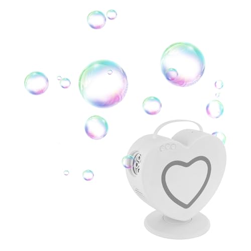 360° Rotierende Seifenblasenmaschine mit Fernbedienung, Tragbare Automatische Bubble Blower Machine für Kinderparty, Hochzeit, Outdoor-Events (Weiß, 500ml Wassertank, 40-60 Min Laufzeit) von WDZCZDoo