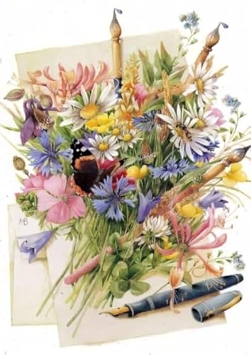 1000 Puzzle Teile ，Vintage Flowers Plants Poster Painting ，Difficult ，Für Familien-Puzzle-Spielzeug Zur Stressbewältigung Für Erwachsene - Zp320Aw von WDZFF