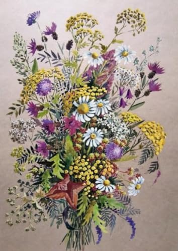 1000 Puzzle Teile ，Vintage Flowers Plants Poster Painting ，Difficult ，Für Familien-Puzzle-Spielzeug Zur Stressbewältigung Für Erwachsene - Zp321Aw von WDZFF