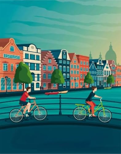 1000 Stück Puzzle, Amsterdams City Travel, Colorful Abstract Jigsaw, Memory Spiels for Erwachsene Familie Educational Spielzeug Posters BE572KA von WDZFF