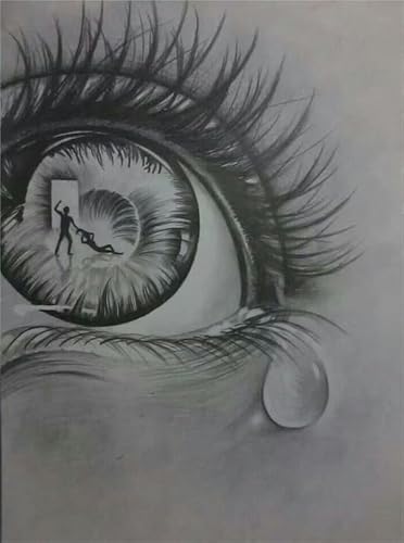 1000 Teile,Abstract Abstract Eyes Painting,Black Art White Puzzless,Für Memory-Spiele Für Adults,Familien Spaß Puzzle-Spielzeug Fw227Zw von WDZFF