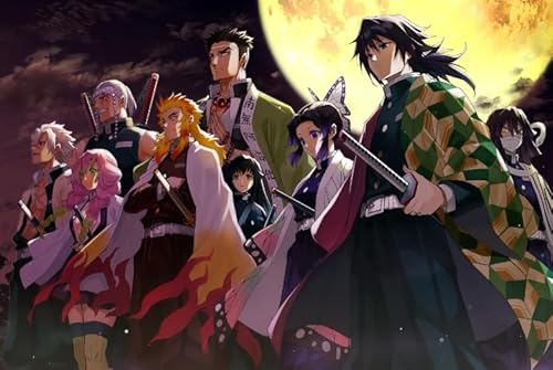 1000 Teile - Japanese Animes Demons Tanjirou Nezuko Plakat - Buntes Unregelmäßiges Puzzles - Lernspielzeug Für Kinder - Erwachsene Personalisierte Herausforderung Spielzeug - Zy233Ps von WDZFF