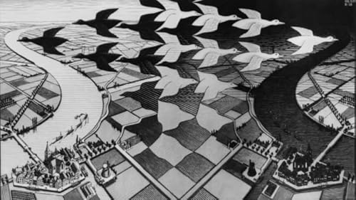 1000 Teile Puzzle，M C Eschers Art Geometrys Painting,Black Art White Puzzless,Für Erwachsene Familie Stress Relief Puzzle Spielzeug Fw205Zw von WDZFF