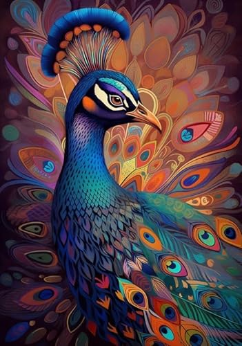 Animal Peacockss Painting ，Puzzles 1000 Teile ，Buntes Puzzle ，Gedächtnis-Challenge-Spiele Für Erwachsene ，Spielzeug Zur Stressbewältigung Für Familien - Zp269Aw von WDZFF