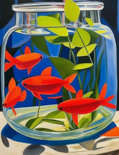 Art Fishes Paintings,Puzzles 1000 Teile,Familien Spiele Zur Stressreduzierung,Erwachsene Rätsel Herausforderung Ältere Gedächtnis Kognition Spiel Kq46Zy von WDZFF