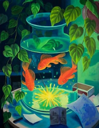 Art Fishes Paintings,Puzzles 1000 Teile,Familien Spiele Zur Stressreduzierung,Erwachsene Rätsel Herausforderung Ältere Gedächtnis Kognition Spiel Kq48Zy von WDZFF