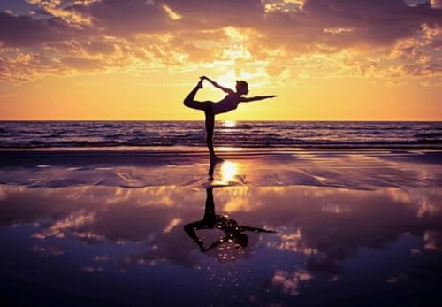 Beach Yogass Meditations Posters ，Für Lernspielzeug Für Erwachsene ，1000 Teile Unregelmäßige Puzzles ，Gedächtnis Spiel Für Senioren - Zp252Aw von WDZFF