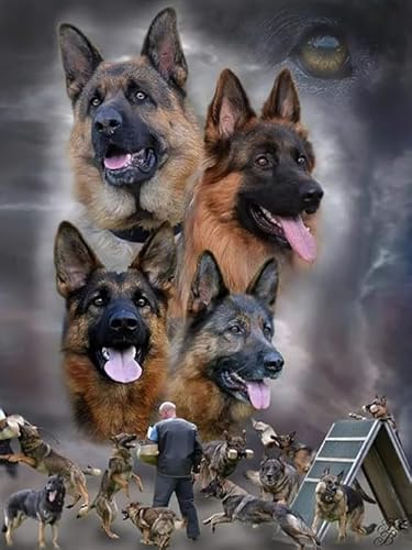German Shepherds Plakats,1000 Teile Puzzles,Memory-Spiele Für Adults,Familie Stress Relief Spielzeug,Wand Kunst Dekoration Fw472Zw von WDZFF