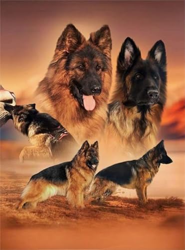 German Shepherds Plakats,1000 Teile Puzzles,Memory-Spiele Für Adults,Familie Stress Relief Spielzeug,Wand Kunst Dekoration Fw478Zw von WDZFF