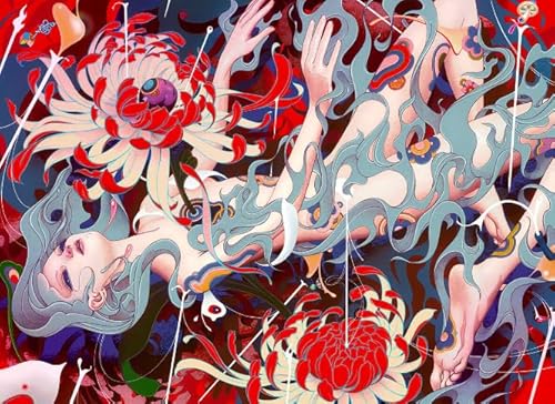 Jigsaw Puzzle 1000 Pieces,Flower Abstract Art Colour,Posters Puzzle Game,for Older Adults,Irregular Puzzle Pieces,Memory Cognition Games WDZFF Zy201Zp von WDZFF