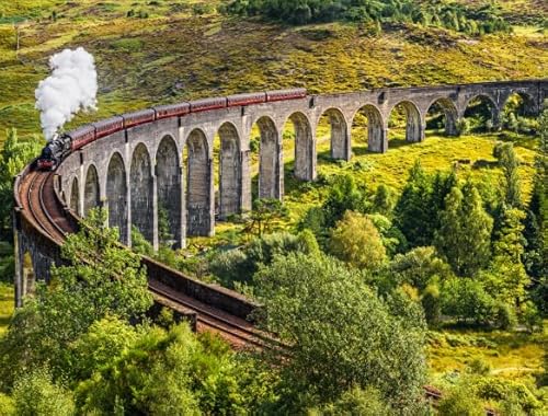 Puzzle 1000 Pieces,Glenfinnans Scenery Painting Posters,Jigsaw Puzzle,Spiele Für Erwachsene Und Kinder, Lernspielzeug WDZFF Zy33Zp von WDZFF