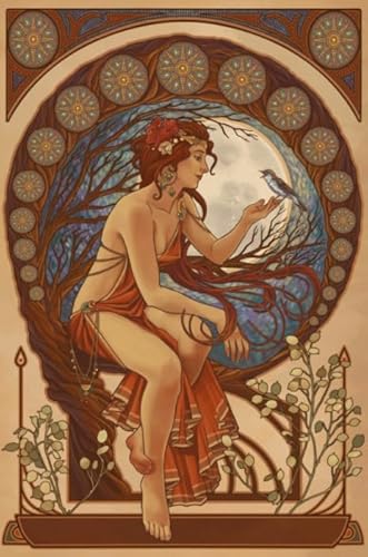 Puzzles 1000 Teile,Alphonse.Mucha Illustrations,Irregular Puzzles,Für Memory-Spiele Für Adults,Familie Stress Relief Spielzeug,Zimmer Dekoration Fw254Zw von WDZFF